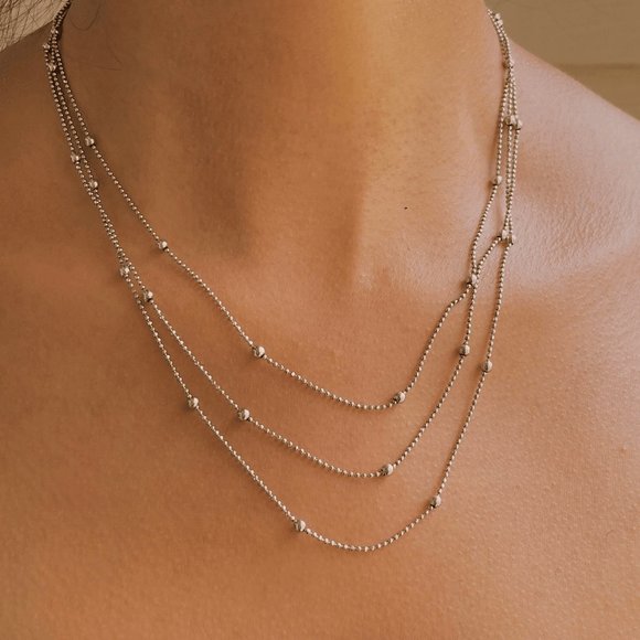 Jewelry - Italian Sterling Silver Trio Strand Necklace